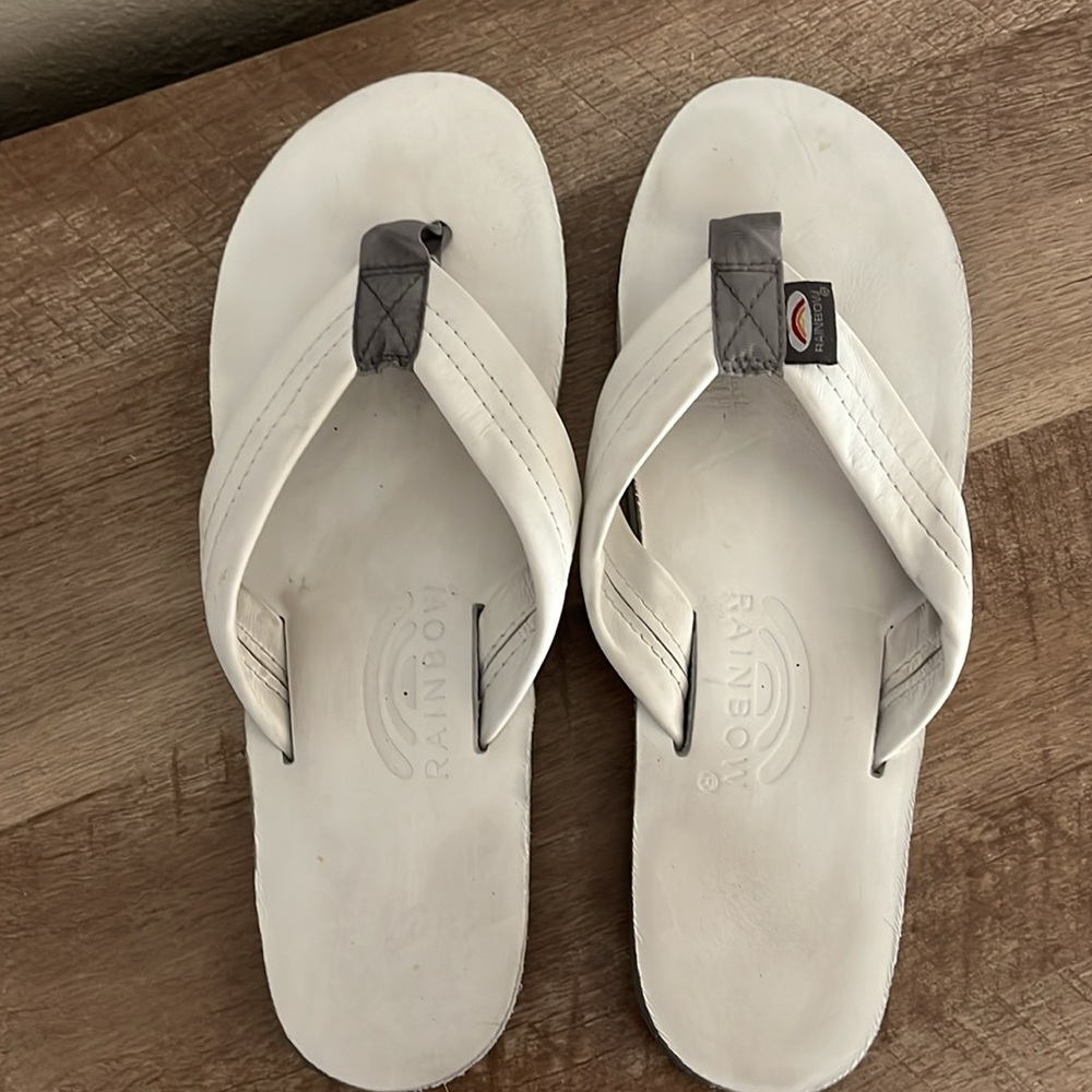 Rainbow sandals leather thong flip flops